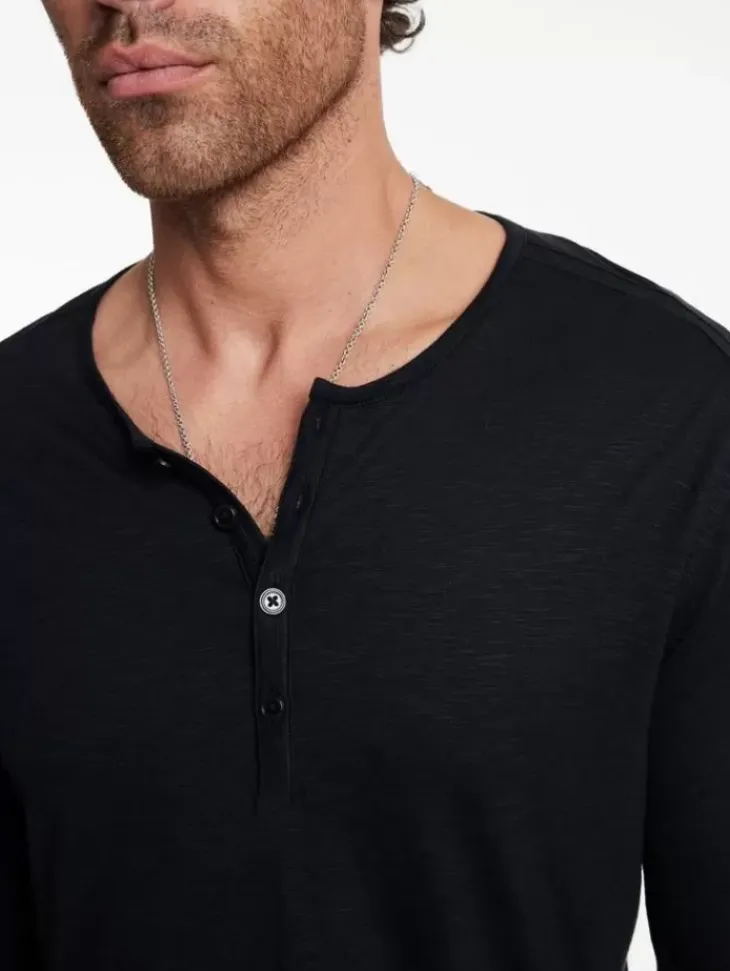 Henleys>John Varvatos DANVILLE HENLEY BLACK