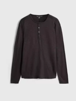Tops>John Varvatos DANVILLE HENLEY CHOCOLATE