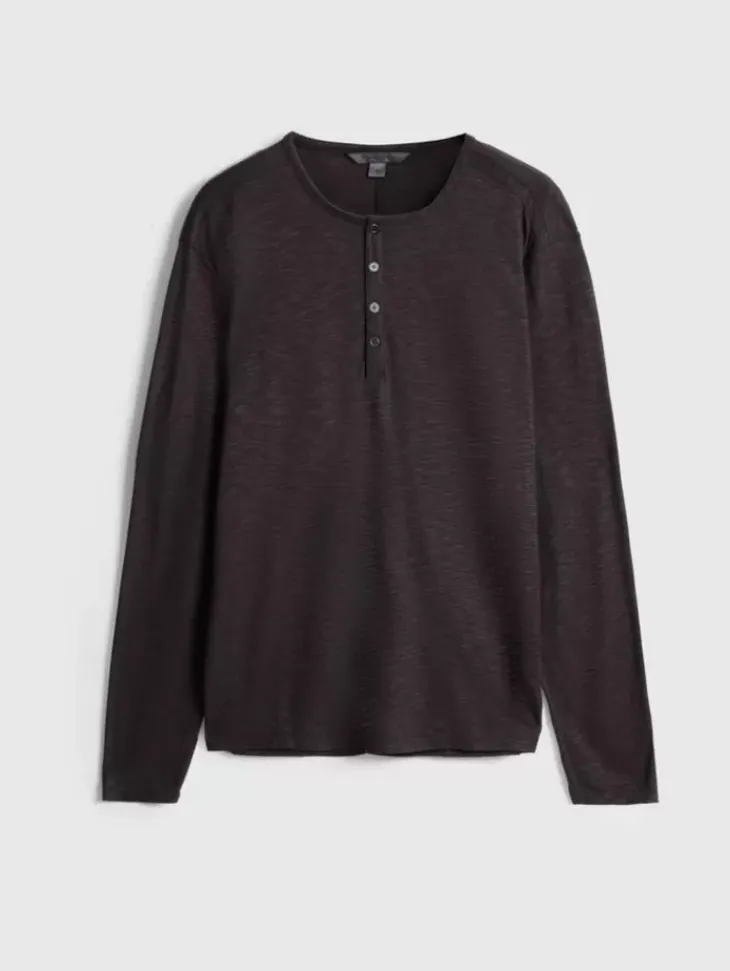 Tops>John Varvatos DANVILLE HENLEY CHOCOLATE