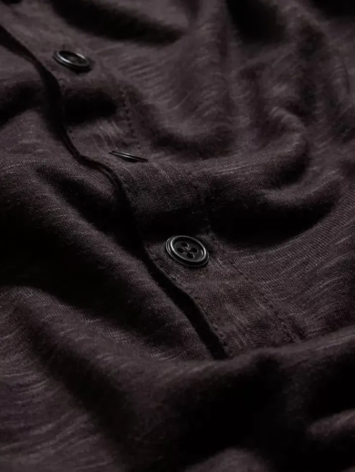 Tops>John Varvatos DANVILLE HENLEY CHOCOLATE