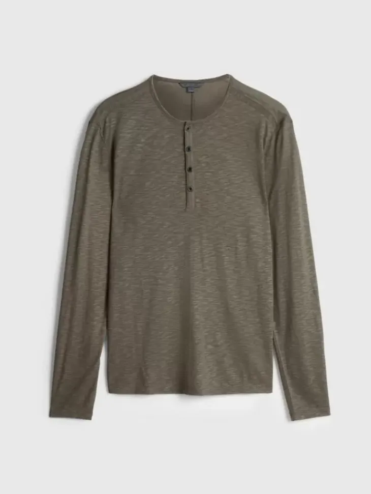 Tops>John Varvatos DANVILLE HENLEY EUCALPTUS