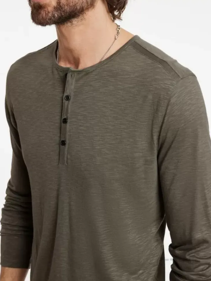 Tops>John Varvatos DANVILLE HENLEY EUCALPTUS