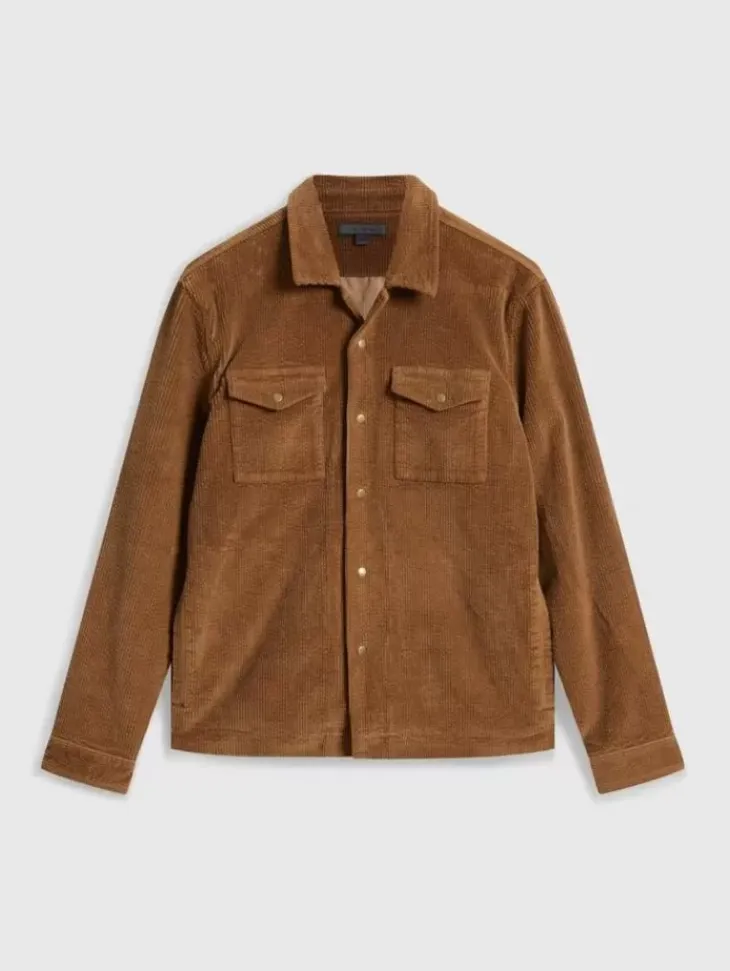 Leather & Outerwear|Tops>John Varvatos DEREK SHIRT JACKET CARAMEL