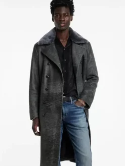 Coats And Jackets|Leather Jackets>John Varvatos DEXTER COAT CARBONGREY