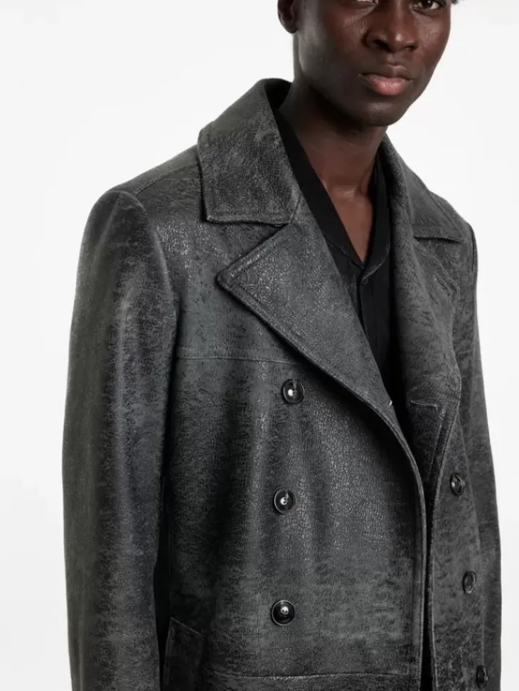 Coats And Jackets|Leather Jackets>John Varvatos DEXTER COAT CARBONGREY