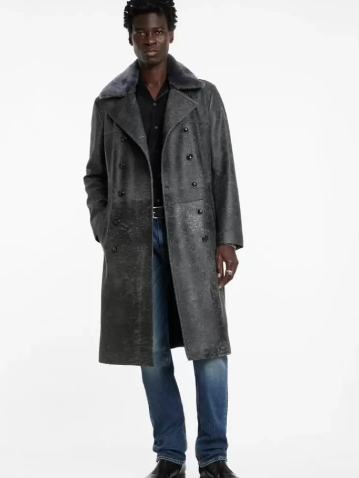 Coats And Jackets|Leather Jackets>John Varvatos DEXTER COAT CARBONGREY