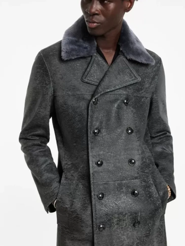Coats And Jackets|Leather Jackets>John Varvatos DEXTER COAT CARBONGREY