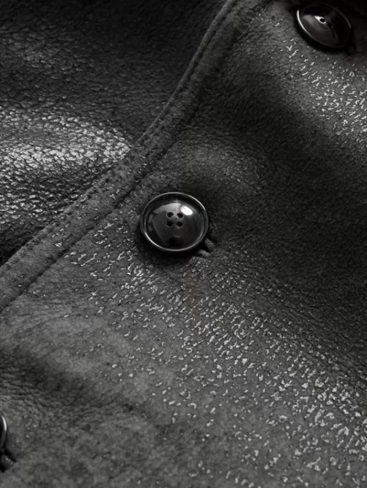 Coats And Jackets|Leather Jackets>John Varvatos DEXTER COAT CARBONGREY