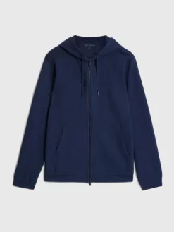 Leather & Outerwear|Tops>John Varvatos DOUBLE KNIT HOODIE INK
