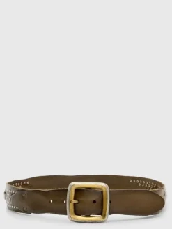 Belts|Leather Belts>John Varvatos DOYER STUDDED BELT OLIVE