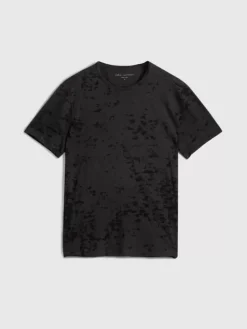 T-Shirts>John Varvatos EDEN BURNOUT CREW CARBON