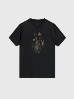 Graphic Tees>John Varvatos ELEMENTS PEACE TEE BLACK