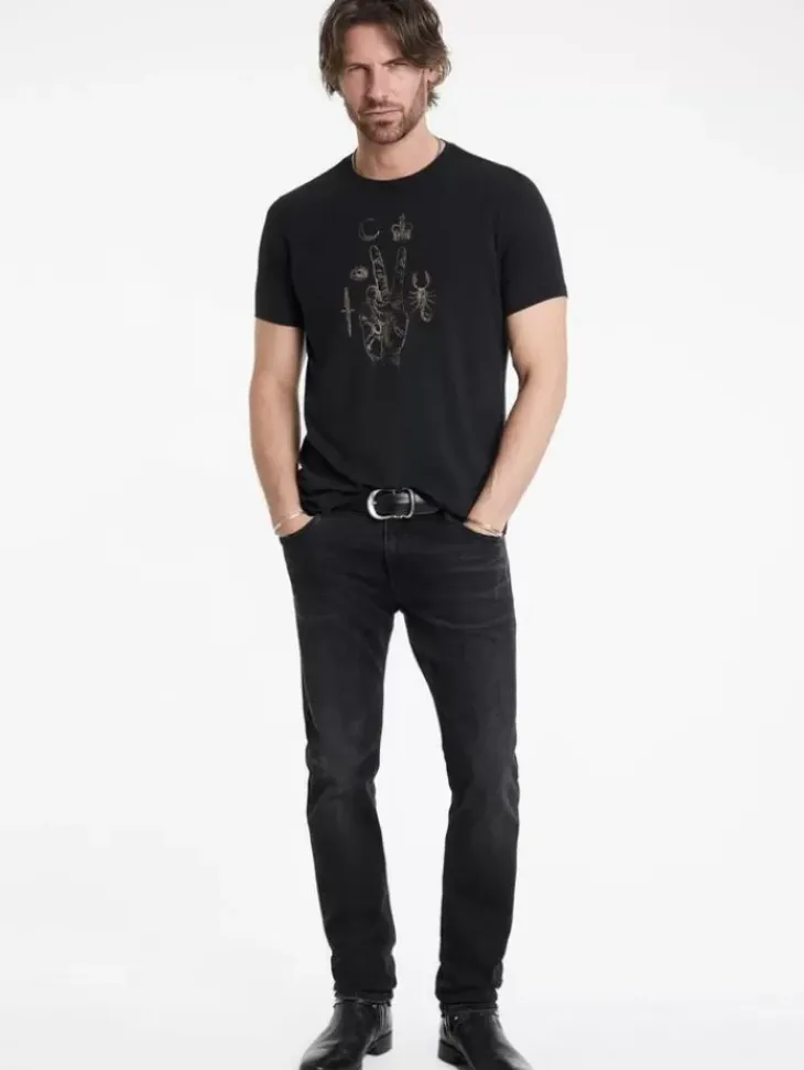Graphic Tees>John Varvatos ELEMENTS PEACE TEE BLACK