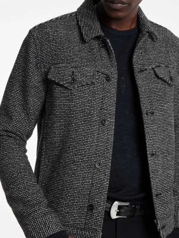 Coats And Jackets>John Varvatos EVANS JACKET BLACK/WHITE