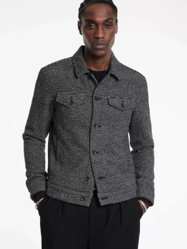 Coats And Jackets>John Varvatos EVANS JACKET BLACK/WHITE