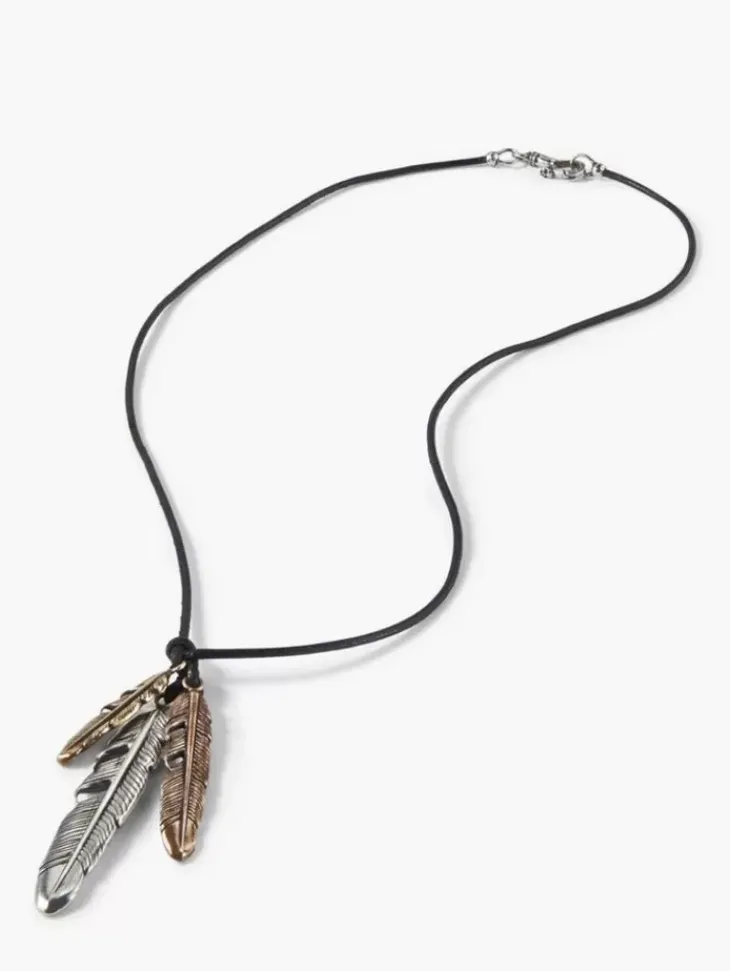 Jewelry>John Varvatos FEATHER PENDANT NECKLACE BLACK