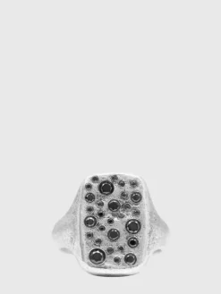 Jewelry>John Varvatos FEATURE RING WITH BLACK DIAMONDS NOCOLOR