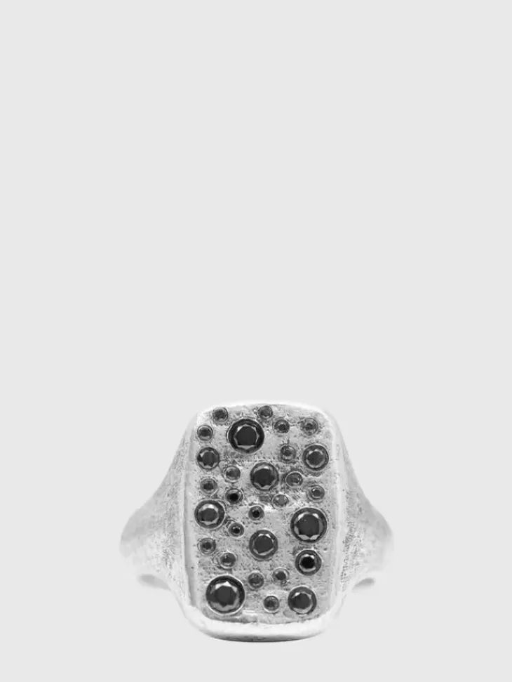 Jewelry>John Varvatos FEATURE RING WITH BLACK DIAMONDS NOCOLOR