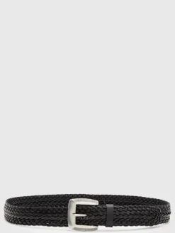 Belts|Leather Belts>John Varvatos FENNIMORE BELT BLACK