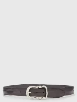 Belts|Leather Belts>John Varvatos FIBEL ANTIQUE NICKLE FINISH BELT LEAD