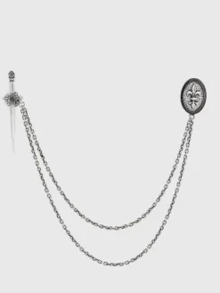Jewelry>John Varvatos FLEUR DE LIS BROOCH NOCOLOR