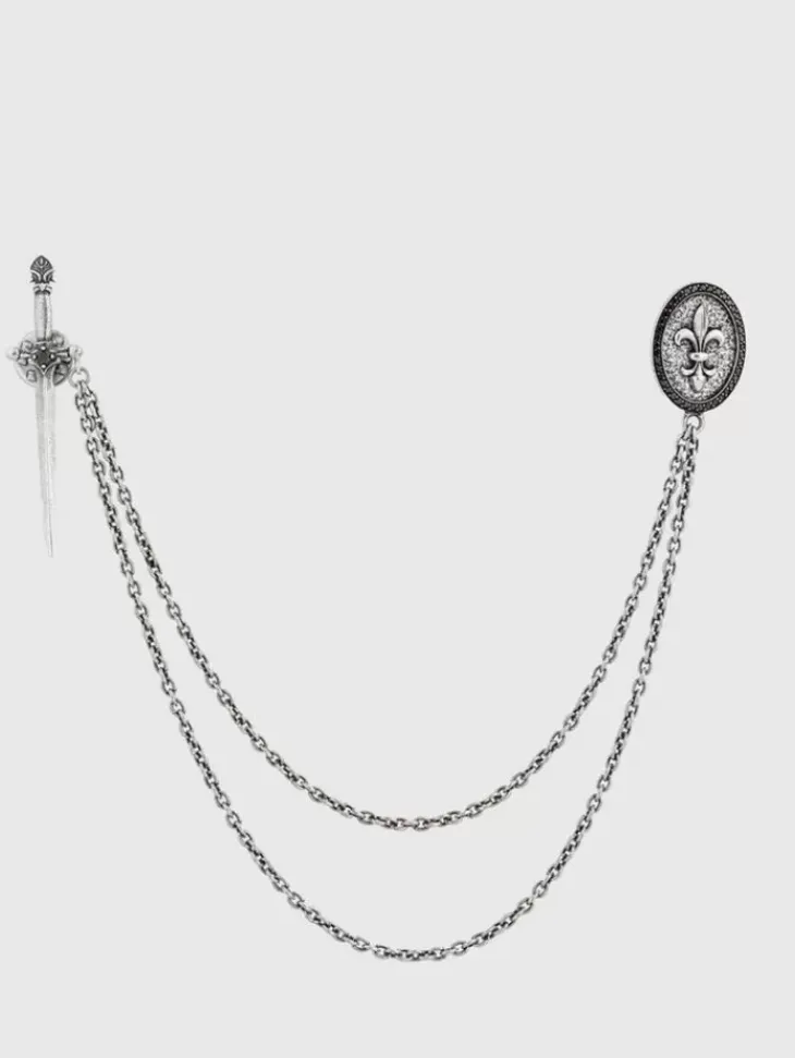 Jewelry>John Varvatos FLEUR DE LIS BROOCH NOCOLOR
