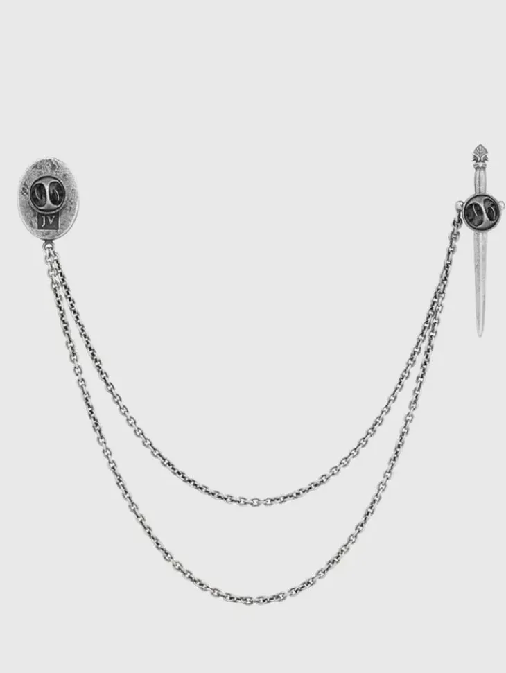 Jewelry>John Varvatos FLEUR DE LIS BROOCH NOCOLOR