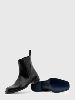 Boots|Leather Boots>John Varvatos GEO ZIP BOOT BLACK