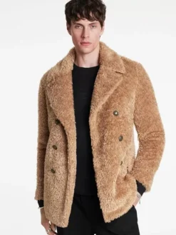 Coats And Jackets>John Varvatos HARDEN PEACOAT SANDHEATHER
