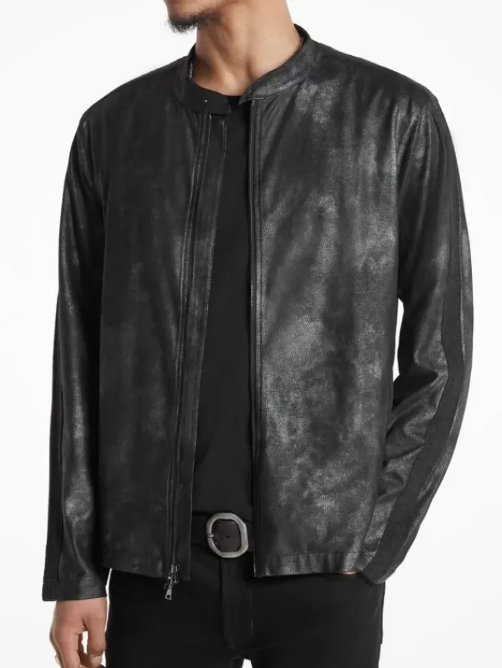 Leather & Outerwear|Tops>John Varvatos HARTLEY RACER JACKET BLACK