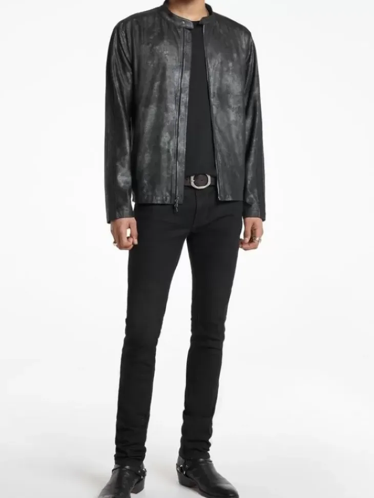 Leather & Outerwear|Tops>John Varvatos HARTLEY RACER JACKET BLACK