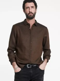 Shirts>John Varvatos HICKORY SHIRT LTCHOCOLATE