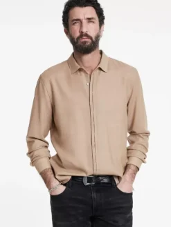 Shirts>John Varvatos HICKORY SHIRT TUMERIC