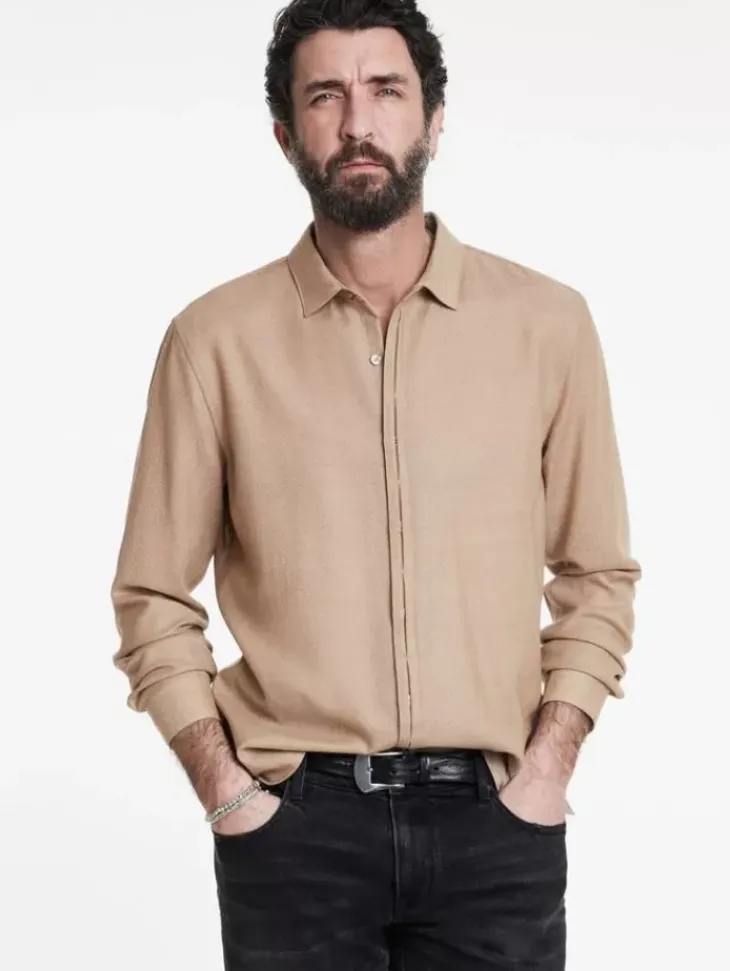 Shirts>John Varvatos HICKORY SHIRT TUMERIC