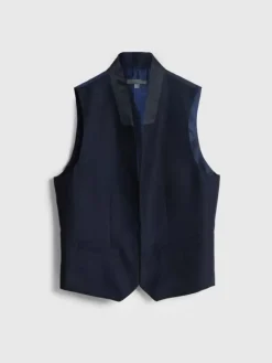 Leather & Outerwear|Tops>John Varvatos HONE VEST BLUEBLACK