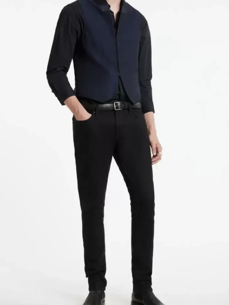 Leather & Outerwear|Tops>John Varvatos HONE VEST BLUEBLACK