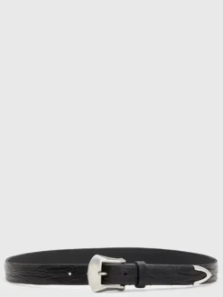 Belts|Leather Belts>John Varvatos HOUSTON BELT BLACK