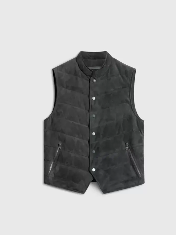 Coats And Jackets|Leather Jackets>John Varvatos JACKSON VEST CONCRETEHTR