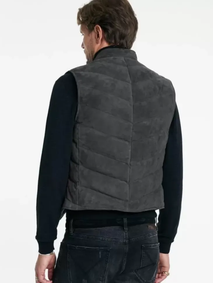 Coats And Jackets|Leather Jackets>John Varvatos JACKSON VEST CONCRETEHTR