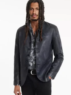Leather & Outerwear|Tops>John Varvatos LASSEN JACKET DUSTYBLUE