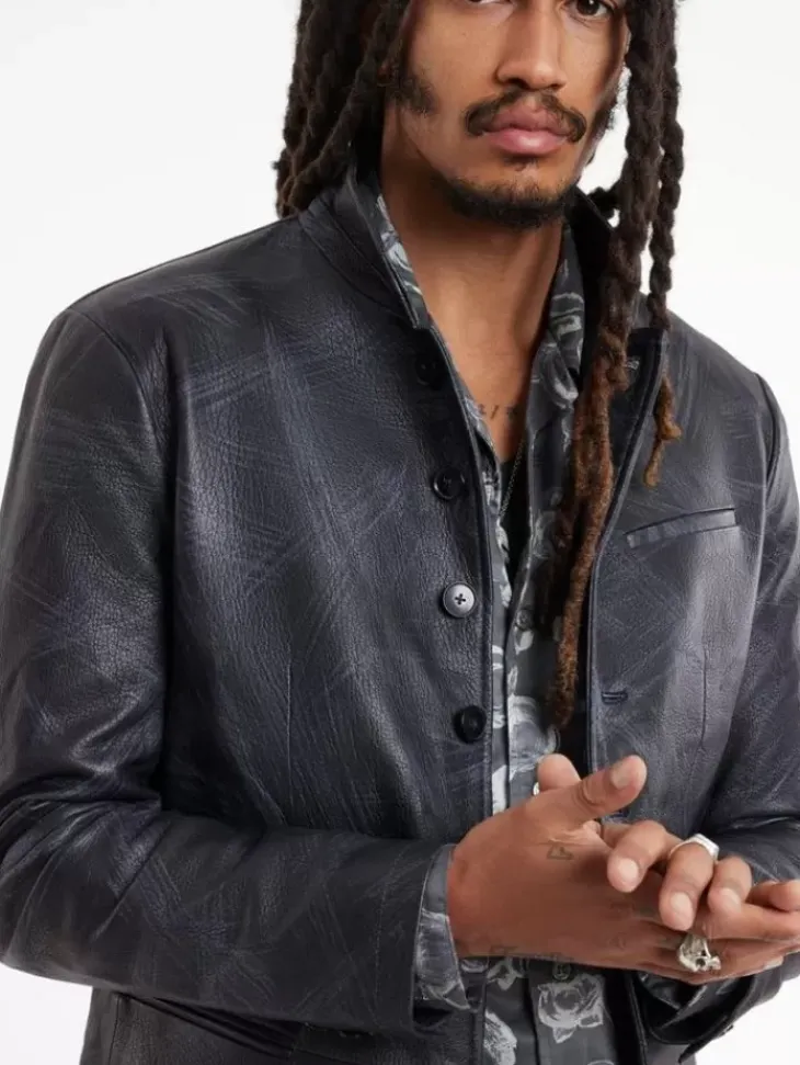 Leather & Outerwear|Tops>John Varvatos LASSEN JACKET DUSTYBLUE