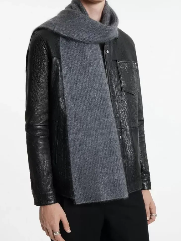 Shoes & Accessories>John Varvatos LEA SCARF BLACK/WHITE