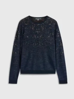 Tops>John Varvatos LEAO CREWNECK SWEATER INDIGO