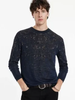 Tops>John Varvatos LEAO CREWNECK SWEATER INDIGO