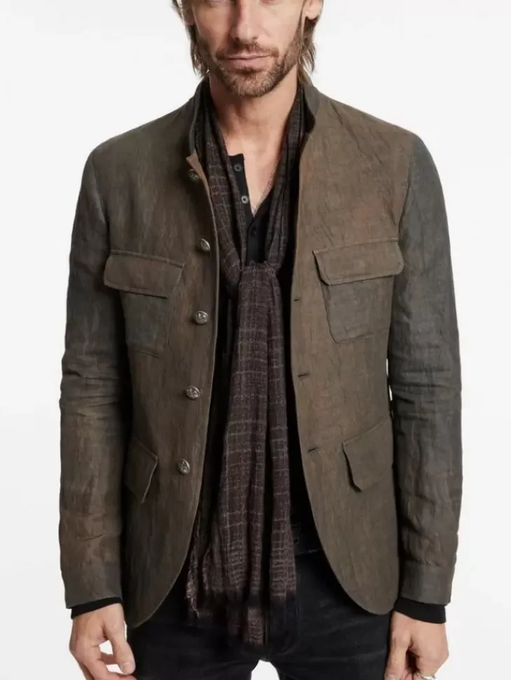 Shoes & Accessories>John Varvatos LENAPE SCARF CHARCOAL