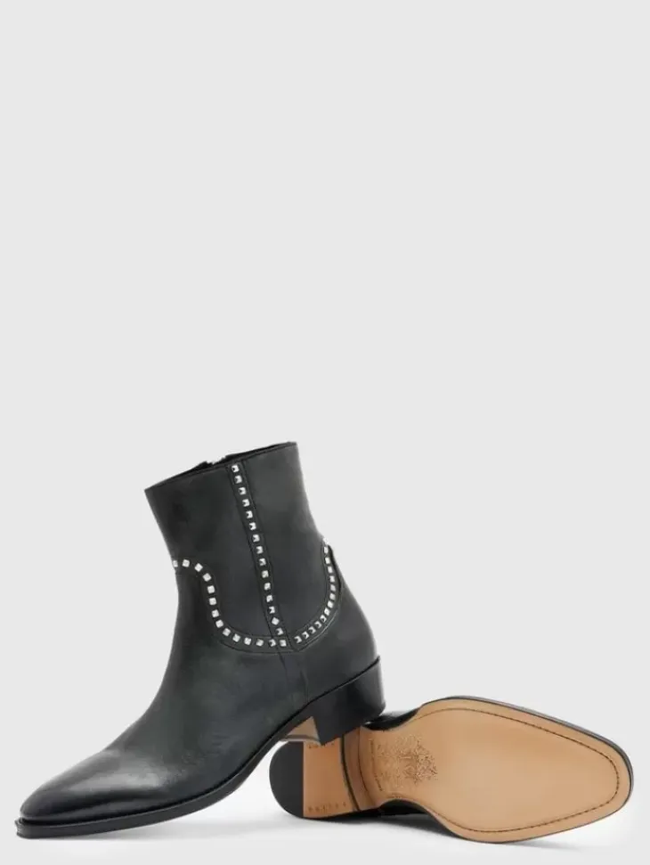 Shoes & Accessories>John Varvatos LUDLOW STUDDED BOOT BLACK