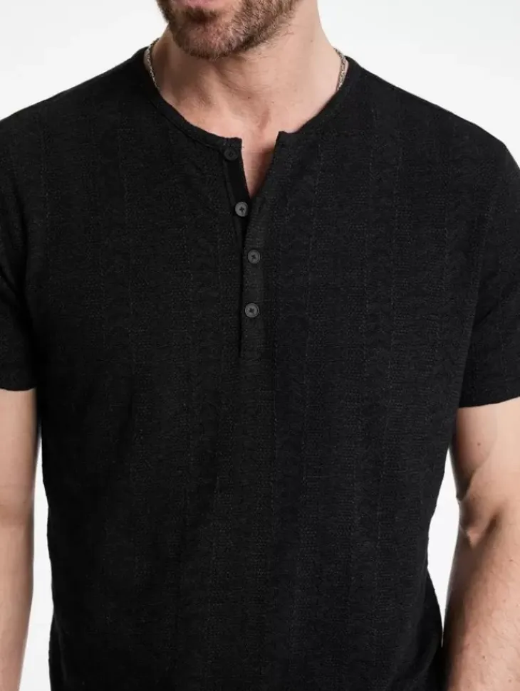 Henleys>John Varvatos MADOC HENLEY BLACK