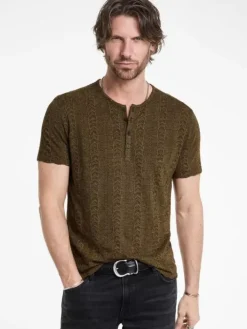 Henleys>John Varvatos MADOC HENLEY CHOCOLATE
