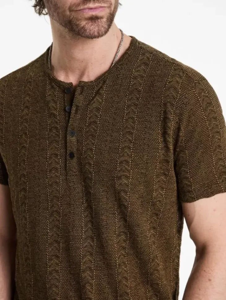 Henleys>John Varvatos MADOC HENLEY CHOCOLATE