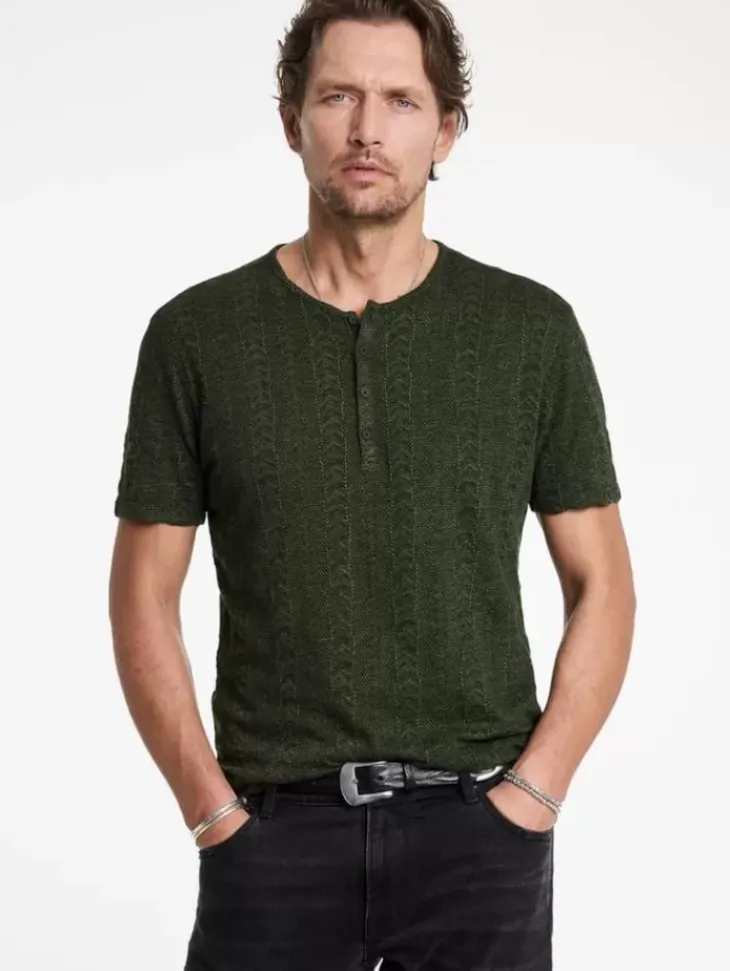 Henleys>John Varvatos MADOC HENLEY KOMBUGREEN